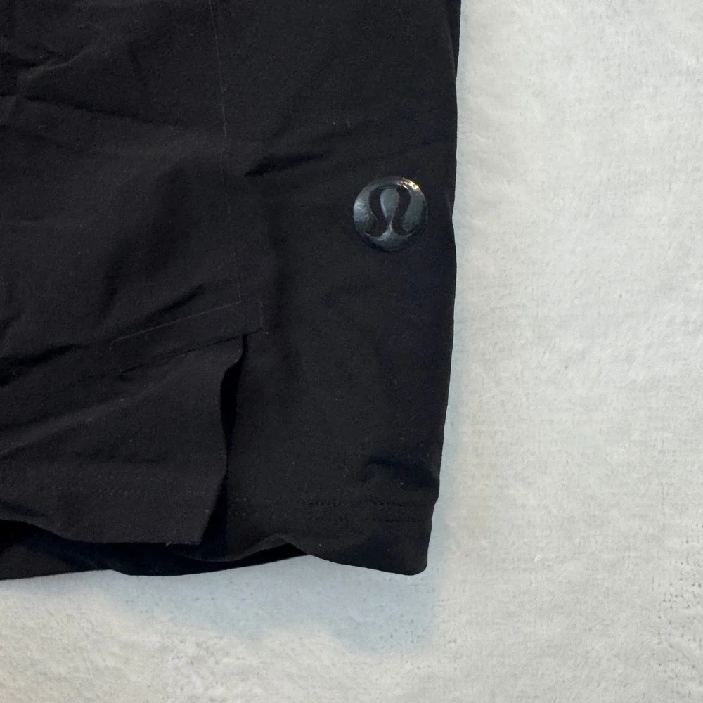 Lululemon Mens Black Board Shorts Lace Up Swim Trunks Size 36 Zipper Pocket